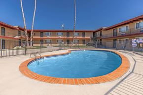 Antioch apartment for rent - a resort style pool is in the middle of a building
