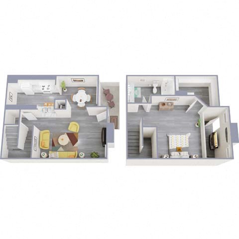 Floor plan for 1 bed, 1 bath, 800 sqft