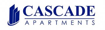 Jacksonville apartment for rent - a blue and white logo with the words cascade apartments