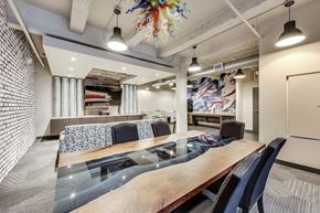 Chicago apartment for rent - a conference room with a wooden table and chairs