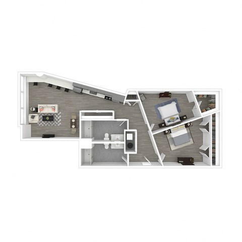 Floor plan for 2 beds, 2 baths, 1244 sqft