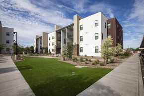 Phoenix apartment for rent - Grass Area at New Frontier Apartments in Phoenix Arizona