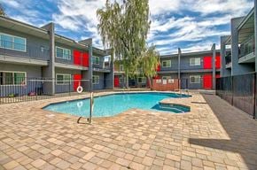 Phoenix apartment for rent - our apartments have a swimming pool and a courtyard with red units
