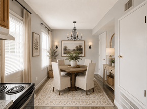 Charlotte apartment for rent - A dining room with a table set for four.