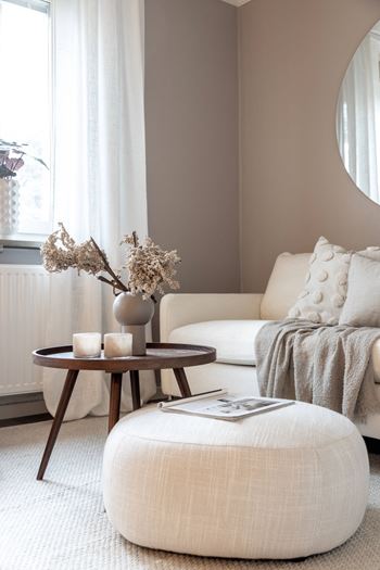 Living room with withe couch