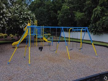A swing set at a playground