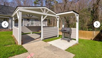 A backyard barbecue pit