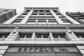 Lancaster apartment for rent - A tall building with the words "Keppels, Inc." on the front.