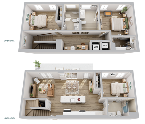 Floor plan for 3 beds, 3 baths, 1560 sqft