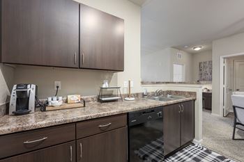 Kitchen with granite countertops