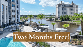 Savannah townhouse for rent - A pool area with a sign that says "Two Months Free!"