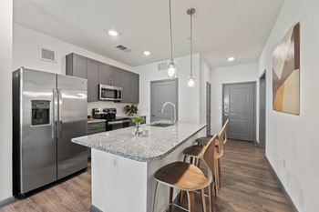 Modern kitchens with built-in microwave & dishwasher