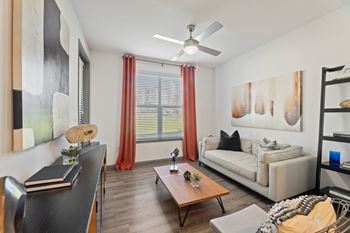 Ceiling fans in living and bedroom areas