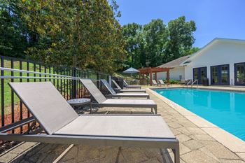 Row of sun loungers