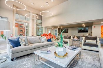 Living room with a couch and a coffee table