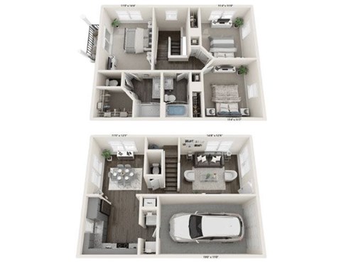 Floor plan for 3 beds, 2 baths, 1678 sqft