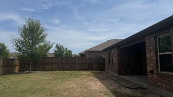 Fenced backyard
