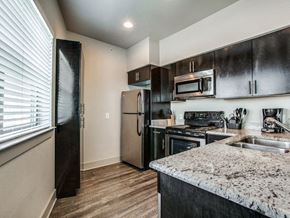 Richardson apartment for rent - a kitchen with stainless steel appliances and granite counter tops