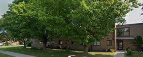 Kingston apartment for rent - A tree in front of a building with a lawn in between.