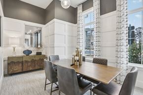 Raleigh apartment for rent - a private conference room with a table, seating and television
