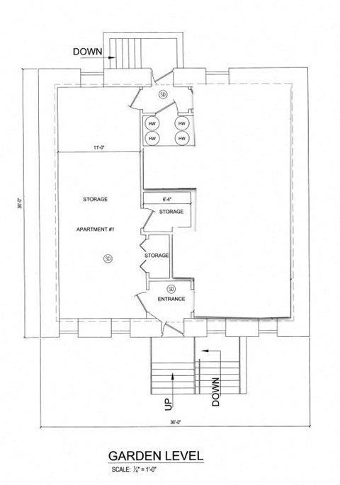 Floor plan for 1 bed, 1 bath
