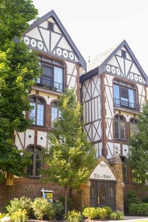Cleveland Heights apartment for rent - the facade of a building with a tree in front of it