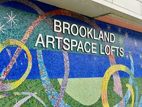 Washington apartment for rent - A mosaic artwork on the wall of Brookland Artspace Lofts.