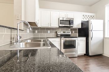 Electric range in kitchen
