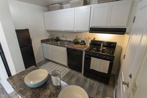 Mt. Healthy apartment for rent - This is a photo of the kitchen in the 740 square foot 1 bedroom model apartment at Compton Lake Apartments in Mt. Healthy, OH.