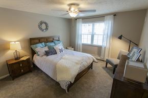 Mt. Healthy apartment for rent - This is a photo of the bedroom in the 740 square foot 1 bedroom model apartment at Compton Lake Apartments in Mt. Healthy, OH.