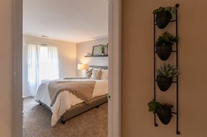 Fairfield apartment for rent - primary bedroom from the hallway  at Fairfield Pointe, Ohio, 45014