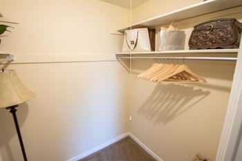Walk-in closet in the primary bedroom 