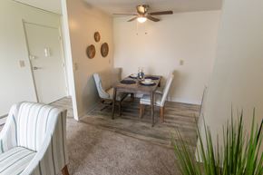 Cincinnati apartment for rent - This is a photo of the dining area in the 705 square foot 2 bedroom, 1 bath apartment at Lisa Ridge Apartments in the Westwood neighborhood of Cincinnati, Ohio.