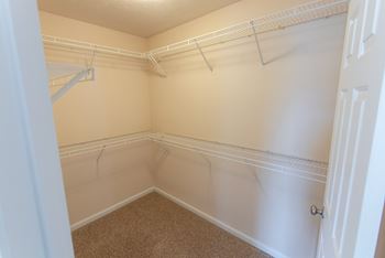 Spacious walk-in closets