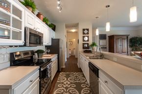 Loveland apartment for rent - This is a photo of the kitchen in the 2 bedroom, 2 bath Islander floor plan at Nantucket Apartments in Loveland, OH.