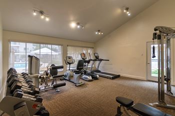 Fitness center with free weights