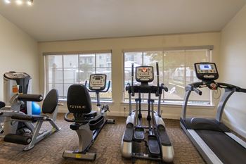 Fitness center with free weights