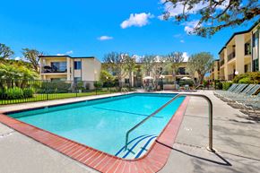 Torrance apartment for rent - the swimming pool at the preserve at polo apartments tx at Casa Del Amo Apartments, Torrance, CA 90505