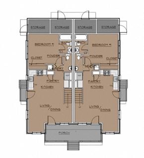 Raleigh triplex for rent - Floorplan