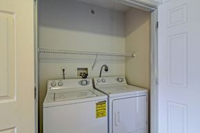 Camden apartment for rent - a white washer and dryer in a laundry room