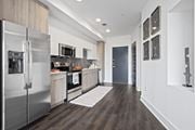 Atlanta apartment for rent - Wood Floor Kitchen at Arya Peachtree, Atlanta, GA, 30309