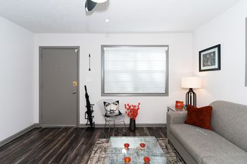 Atlanta apartment for rent - a living room with a couch and a coffee table