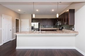Des Moines apartment for rent - a kitchen with a counter top at 5Fifty5, Iowa, 50309