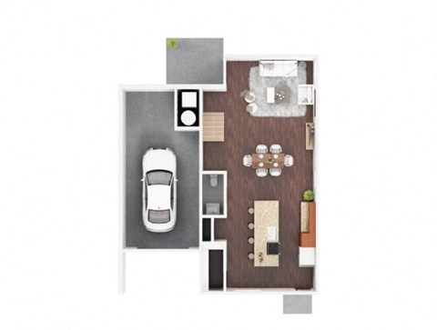Floor plan for 2 beds, 2.5 baths, 1590 sqft