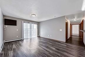Sioux Falls apartment for rent - an empty living room with wood flooring and a sliding glass door at Autumn Park, South Dakota  