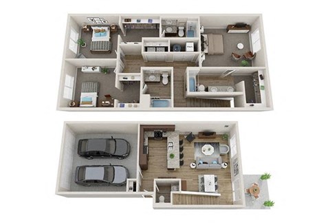 Floor plan for 3 beds, 3.5 baths, 1737 sqft