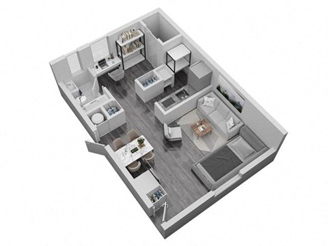 Floor plan for studio, 1 bath, 560 sqft