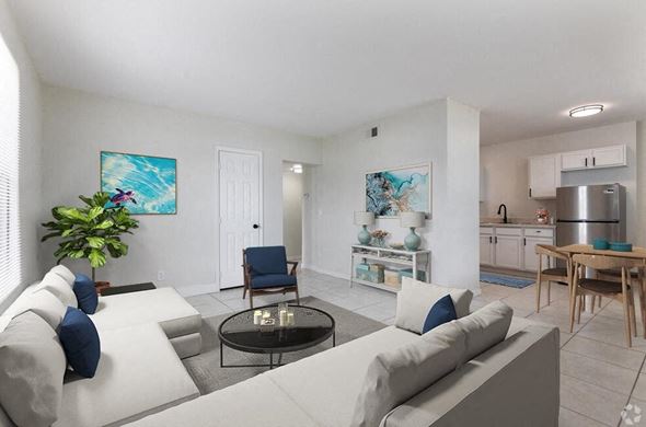 Merritt Island apartment for rent - a living room with a couch and a table