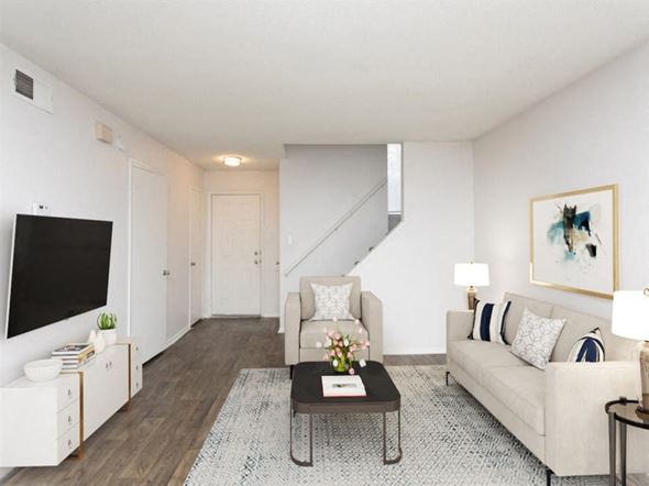 Macon apartment for rent - a living room with a couch and a coffee table
