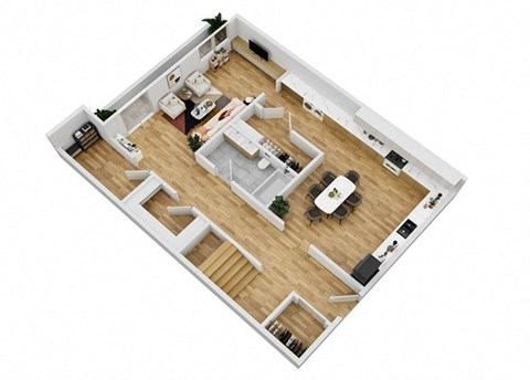Floor plan for 3 beds, 2 baths, 1080 sqft